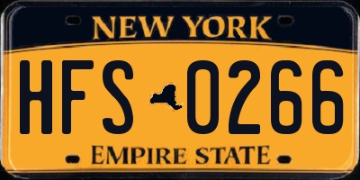 NY license plate HFS0266