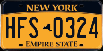 NY license plate HFS0324