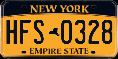 NY license plate HFS0328