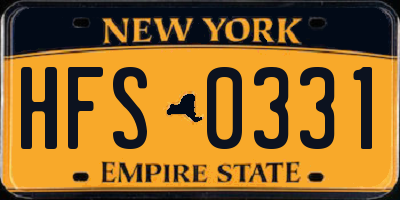 NY license plate HFS0331