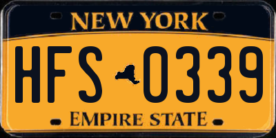 NY license plate HFS0339