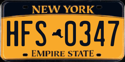 NY license plate HFS0347