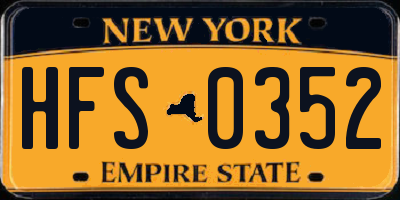 NY license plate HFS0352
