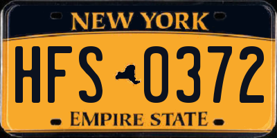 NY license plate HFS0372