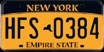 NY license plate HFS0384