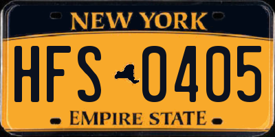 NY license plate HFS0405
