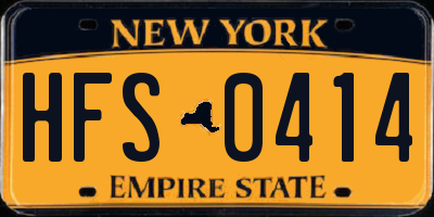 NY license plate HFS0414