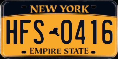 NY license plate HFS0416