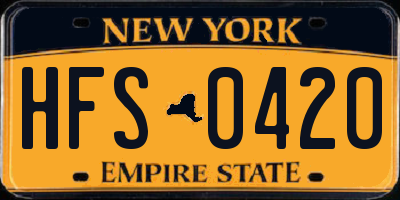 NY license plate HFS0420