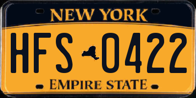NY license plate HFS0422