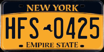 NY license plate HFS0425