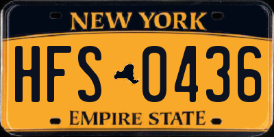 NY license plate HFS0436
