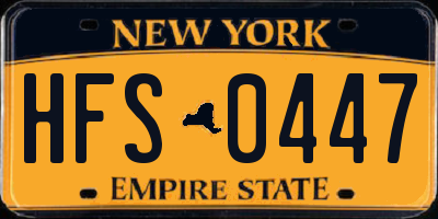 NY license plate HFS0447