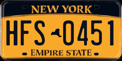NY license plate HFS0451
