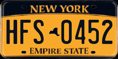 NY license plate HFS0452