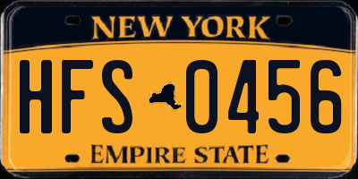 NY license plate HFS0456