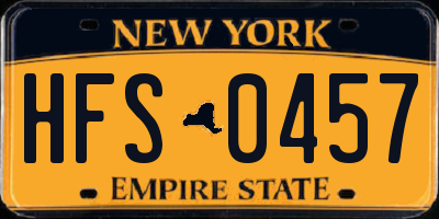 NY license plate HFS0457