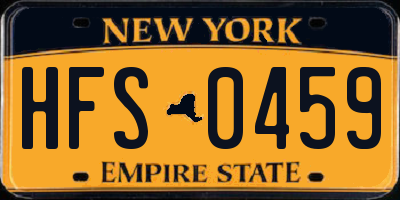 NY license plate HFS0459