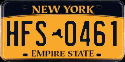 NY license plate HFS0461