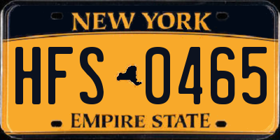 NY license plate HFS0465
