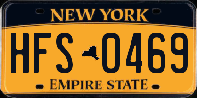 NY license plate HFS0469
