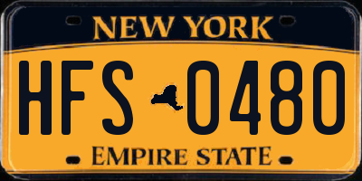 NY license plate HFS0480