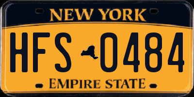 NY license plate HFS0484