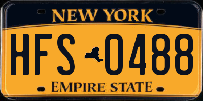 NY license plate HFS0488