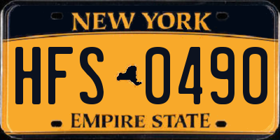 NY license plate HFS0490