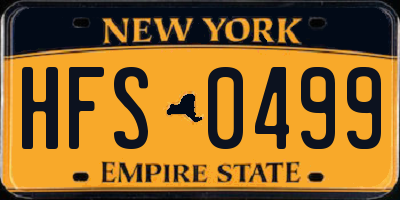 NY license plate HFS0499