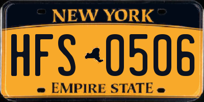 NY license plate HFS0506