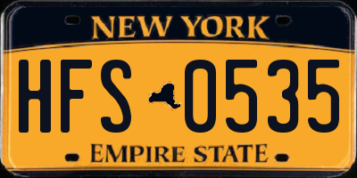 NY license plate HFS0535