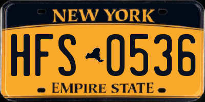 NY license plate HFS0536