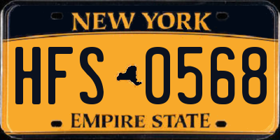 NY license plate HFS0568