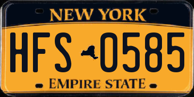 NY license plate HFS0585