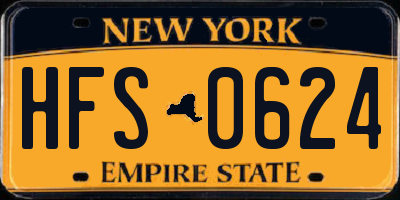NY license plate HFS0624