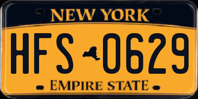 NY license plate HFS0629