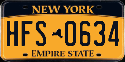 NY license plate HFS0634