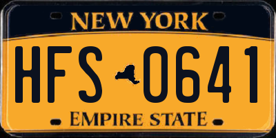 NY license plate HFS0641