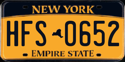 NY license plate HFS0652