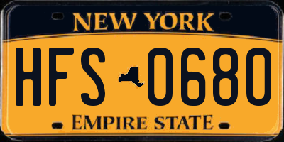 NY license plate HFS0680