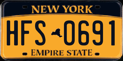 NY license plate HFS0691