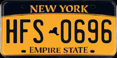 NY license plate HFS0696