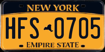 NY license plate HFS0705