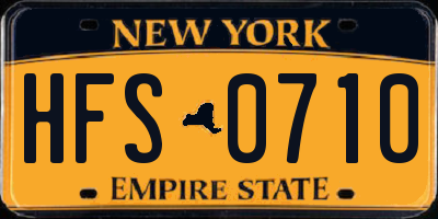 NY license plate HFS0710