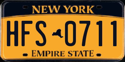 NY license plate HFS0711