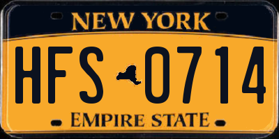 NY license plate HFS0714