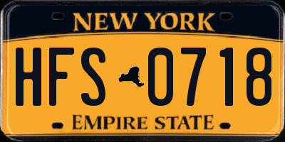 NY license plate HFS0718