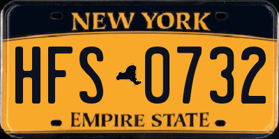 NY license plate HFS0732