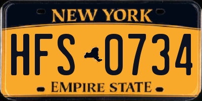 NY license plate HFS0734